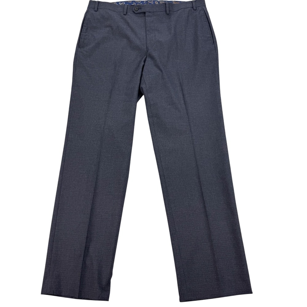 Lauren Ralph Lauren Dress Pants Mens 36x32 Gray Stretch Check Microfiber Office
